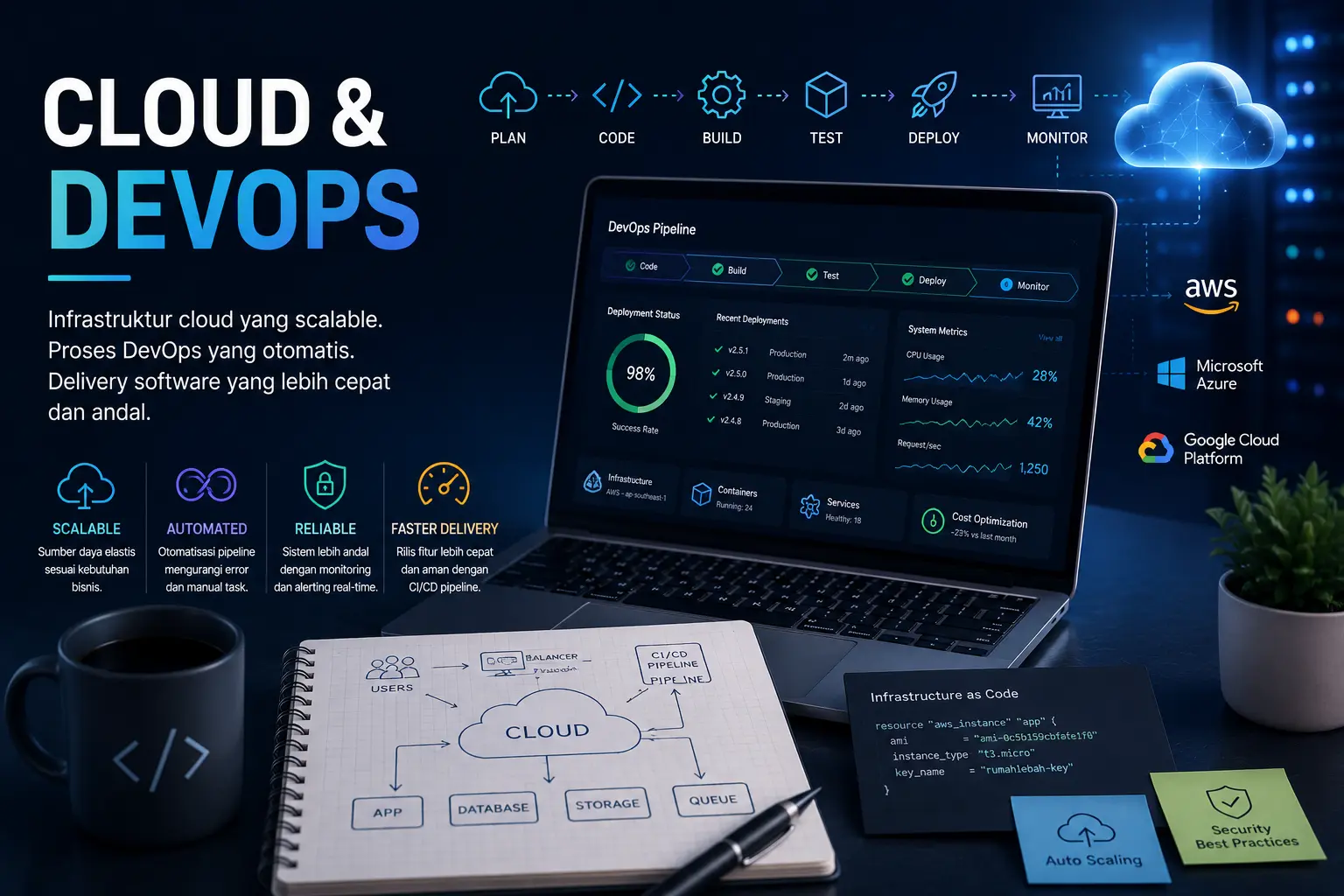Cloud & DevOps: Fondasi Infrastruktur Digital yang Modern, Skalabel, dan Efisien