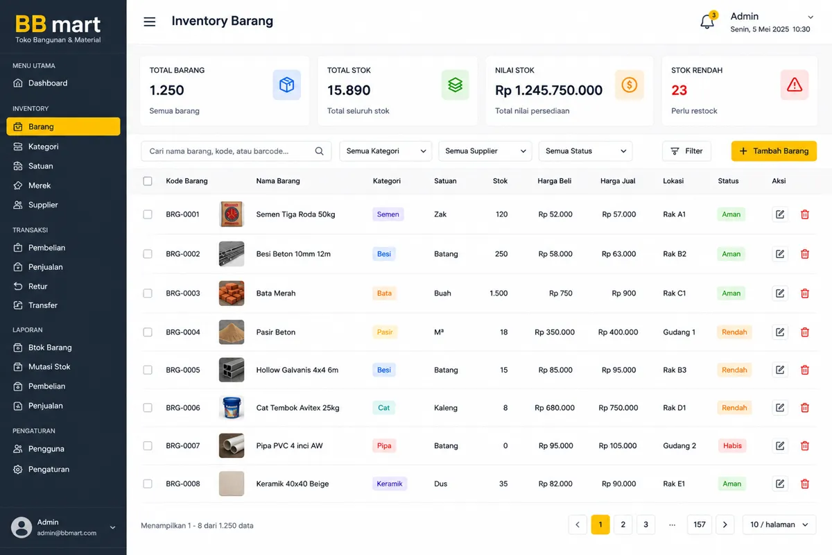 BB Mart — Sistem Inventory & Akuntansi Toko