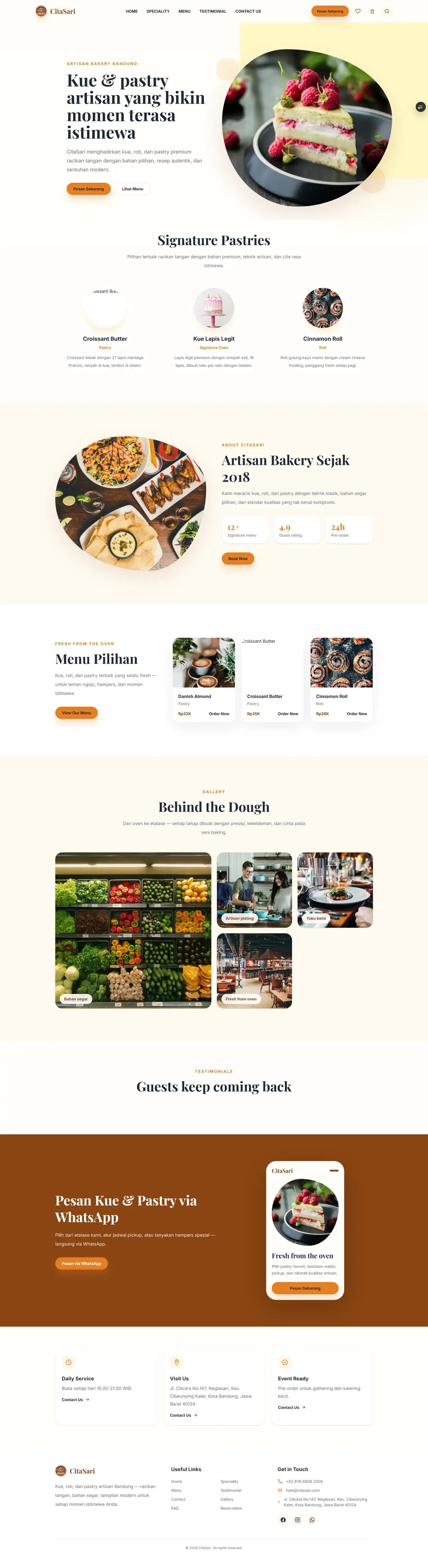 Citasari — Bakery & Pastry Website